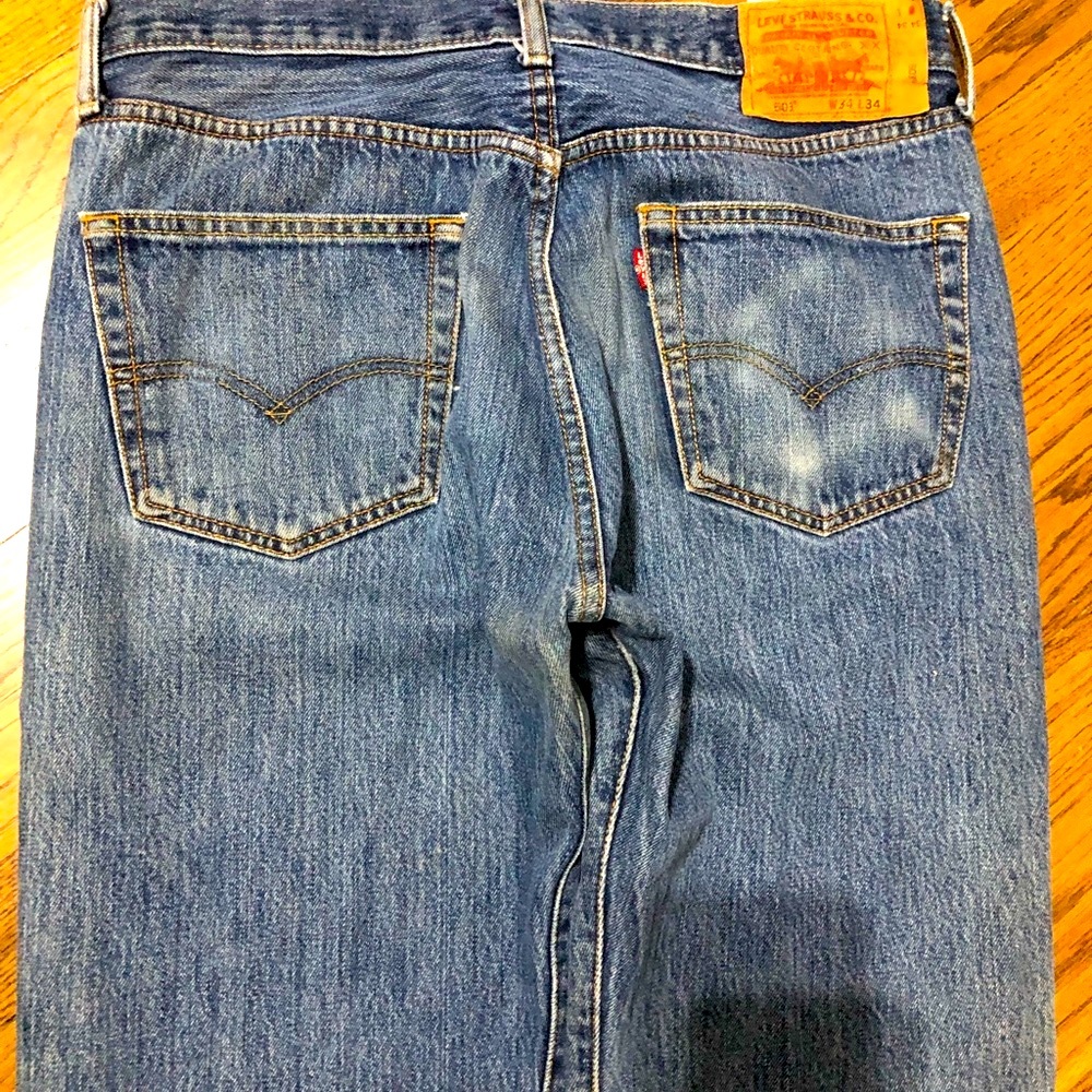 RESERVED🌷BOYFRIEND 501 BUTTON FLY LEVI JEANS 34x34 VINTAGE - Picture 2 of 5